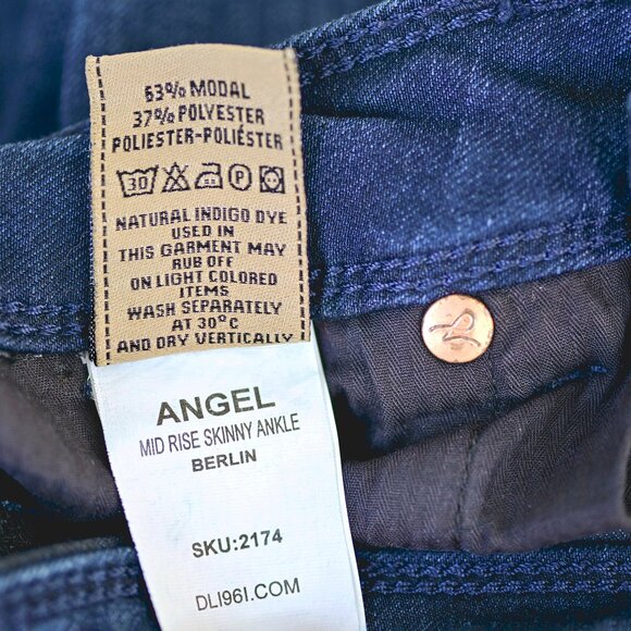 DL1961 Angel Mid Rise Skinny Ankle Jeans Women's Size 27 4 Way Stretch - Picture 5 of 8
